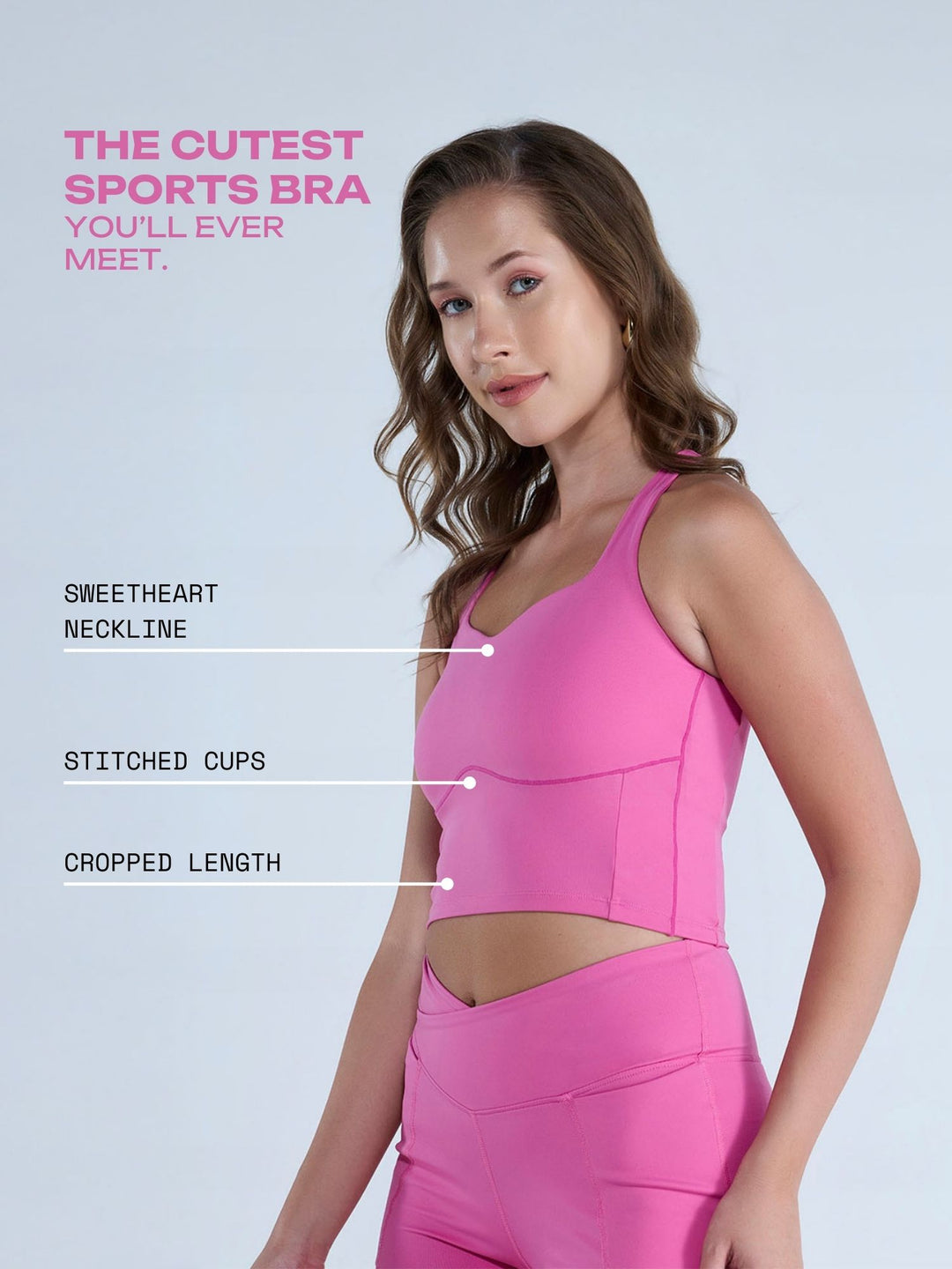 Pink Heartline Sports Bra