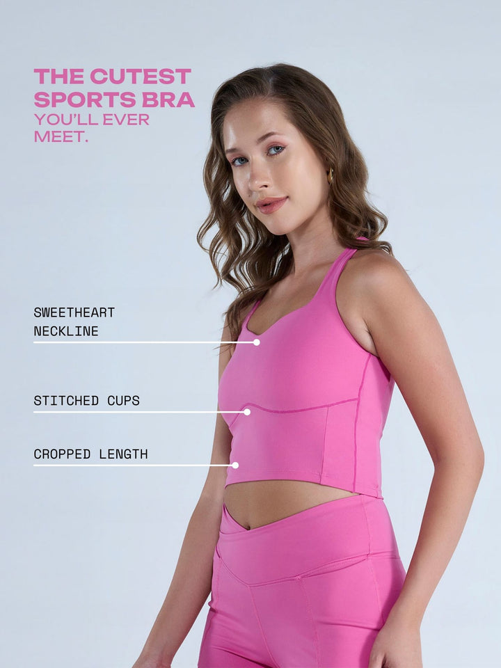 Pink Heartline Sports Bra