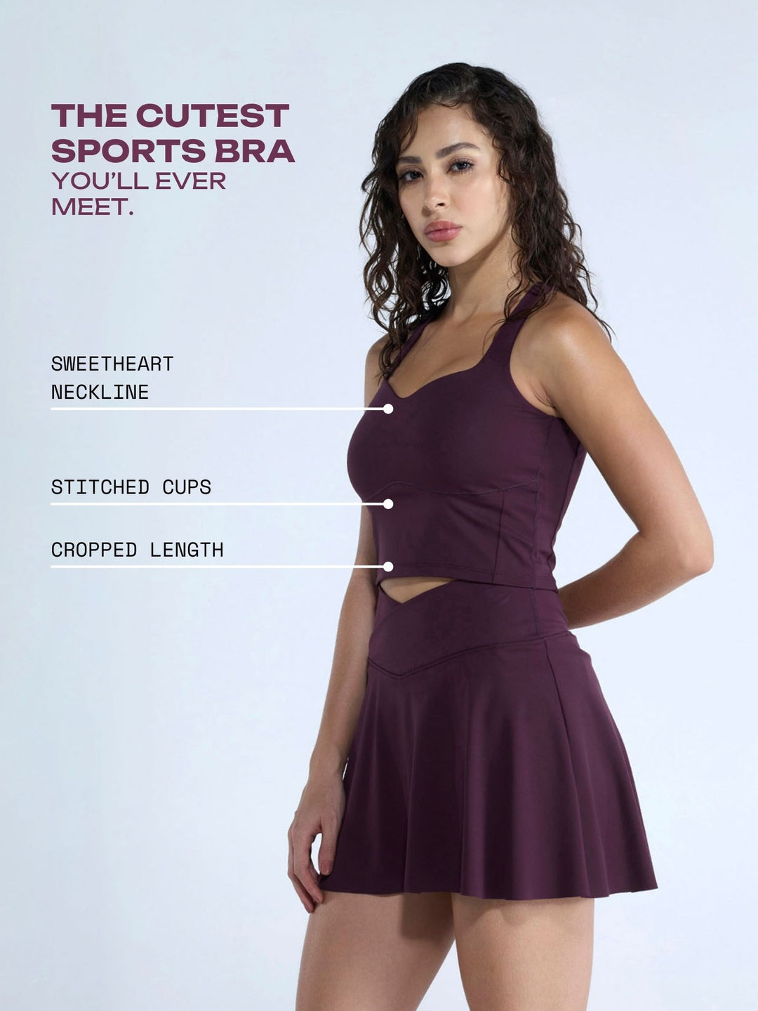 Wine Heartline Sports Bra