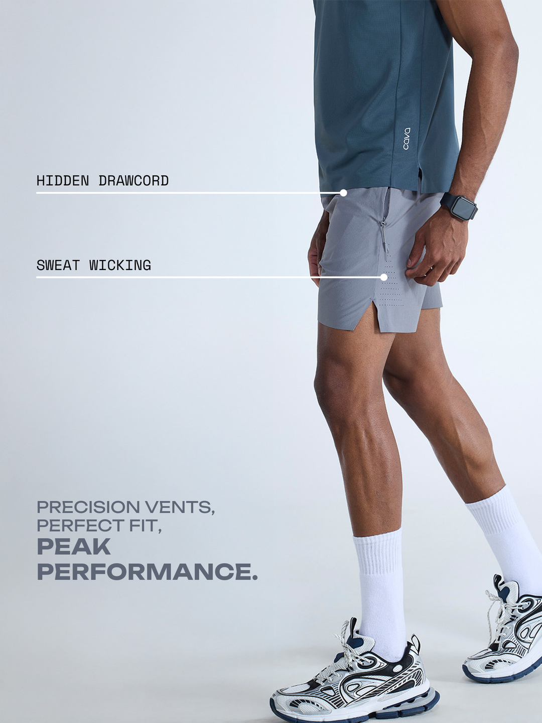 Grey 5" Train-In Shorts