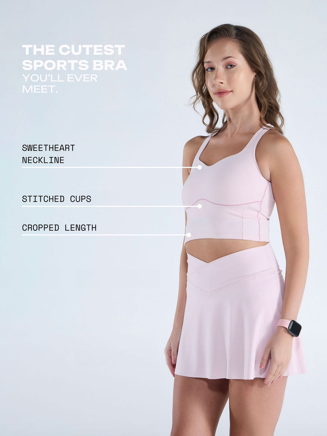 Blush Heartline Sports Bra
