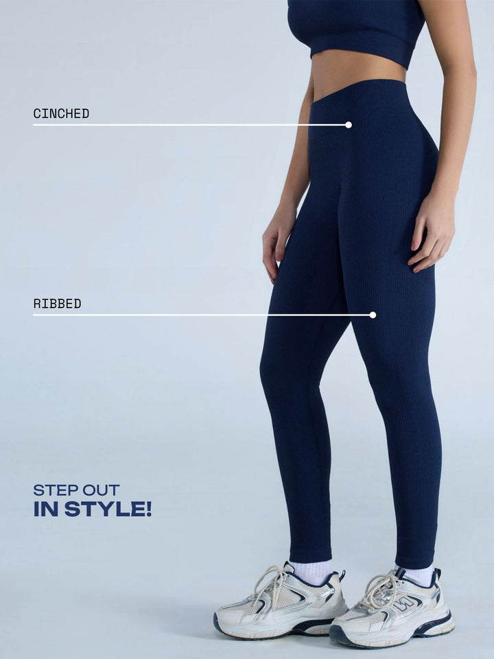 Navy Seamless Cinched Leggings