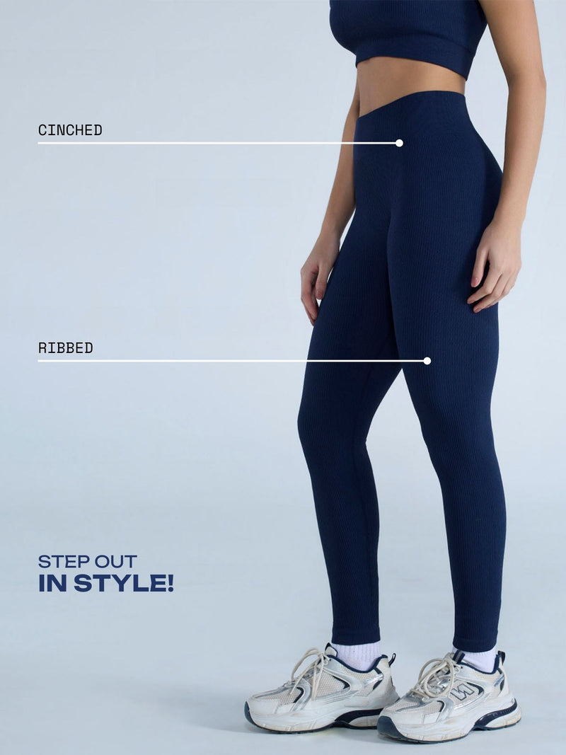 Navy Seamless Cinched Leggings