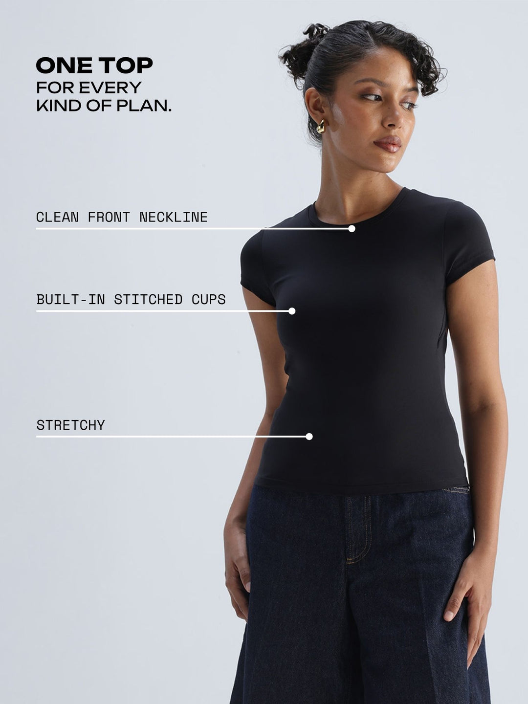 Black Sleek Backless Built-in Top