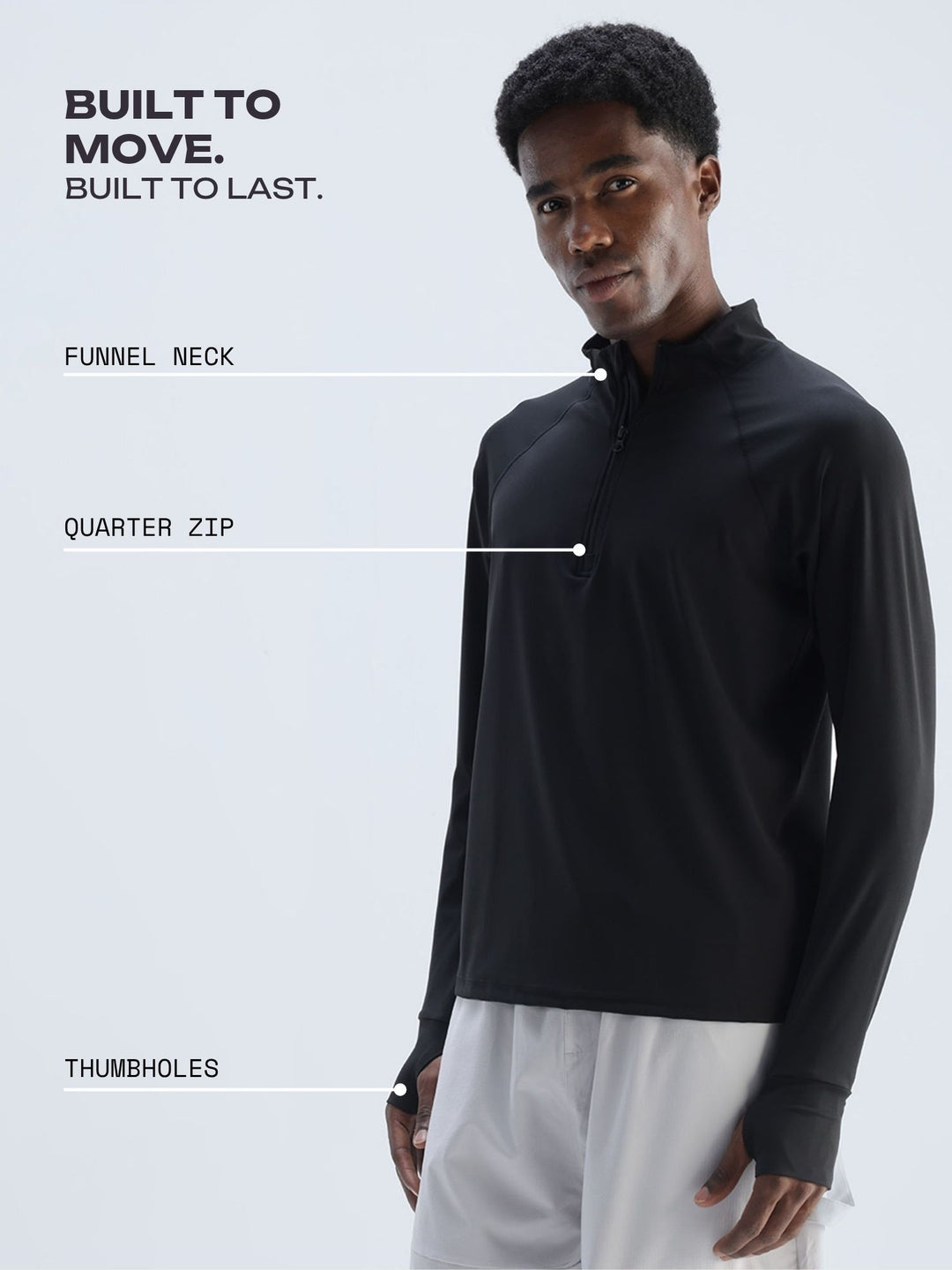 Black Athletic Quarter-Zip