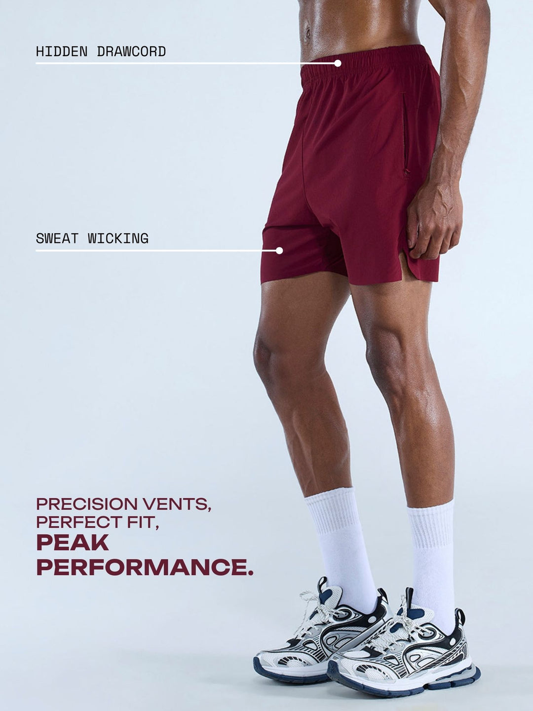 Burgundy 5" Train-In Shorts