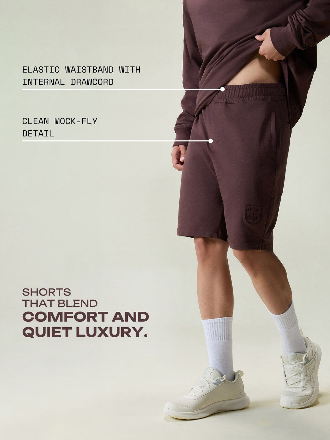 Brown Cotton Leisure Shorts