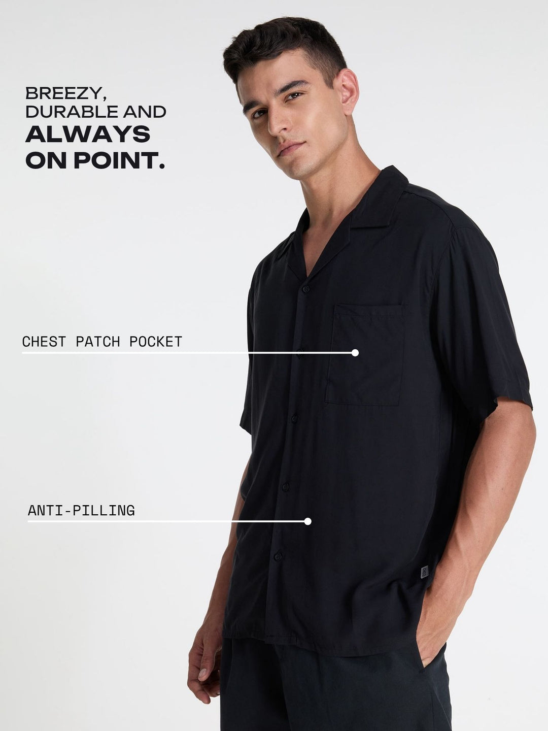 Black Airy Resort Shirt