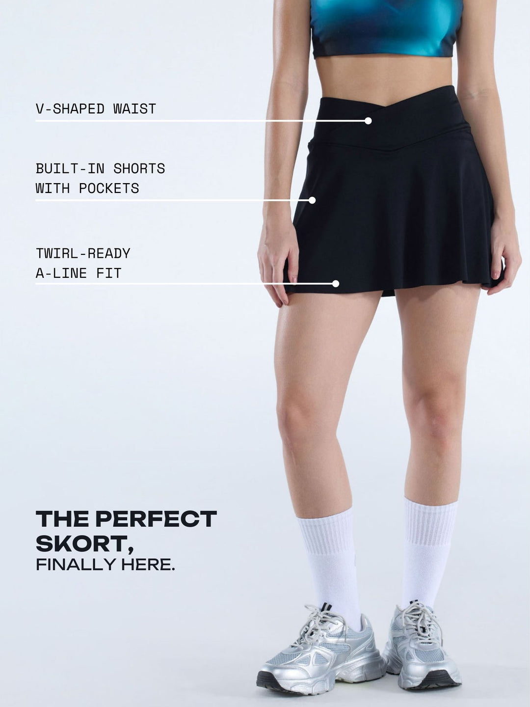 Black Hourglass Swirl Skorts