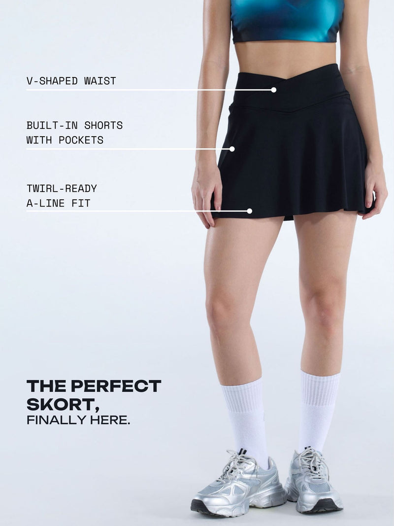 Black Hourglass Swirl Skorts