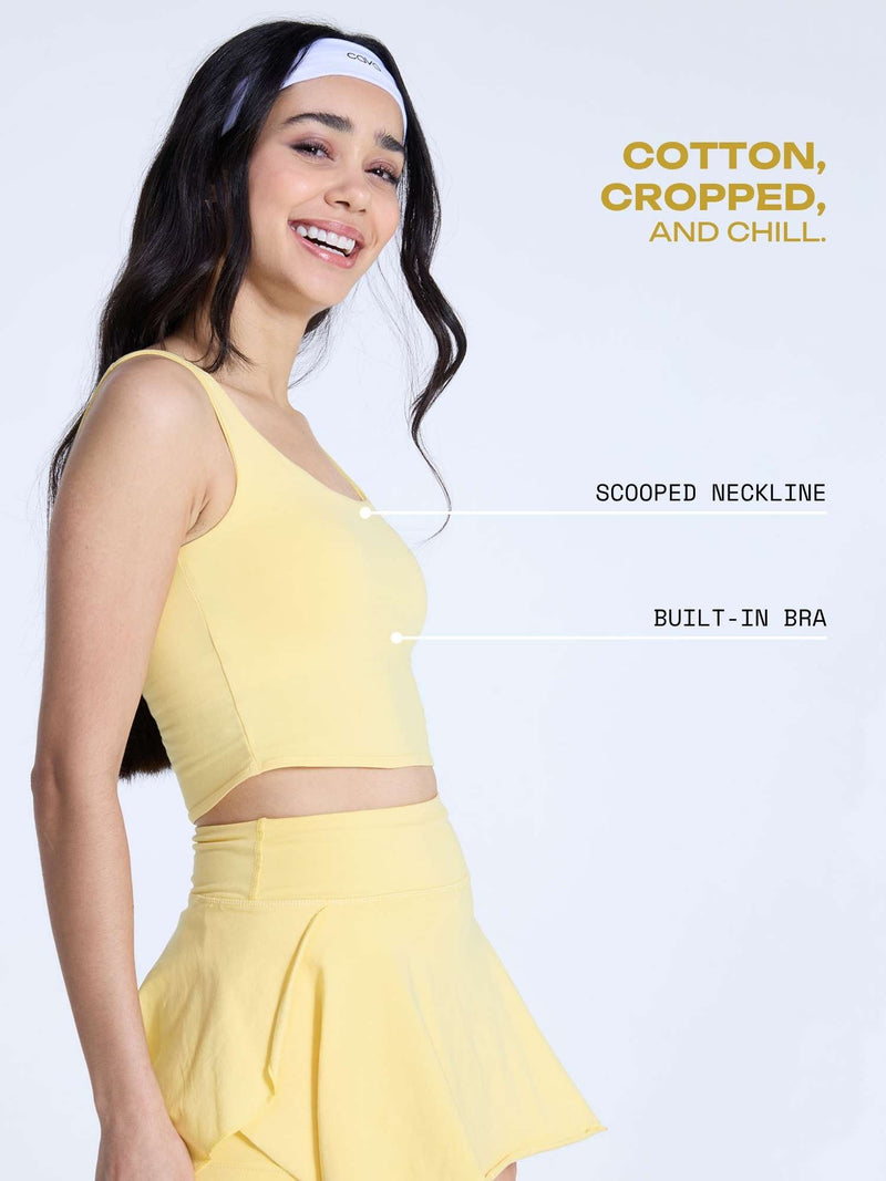 Yellow Cotton Scoop Tank