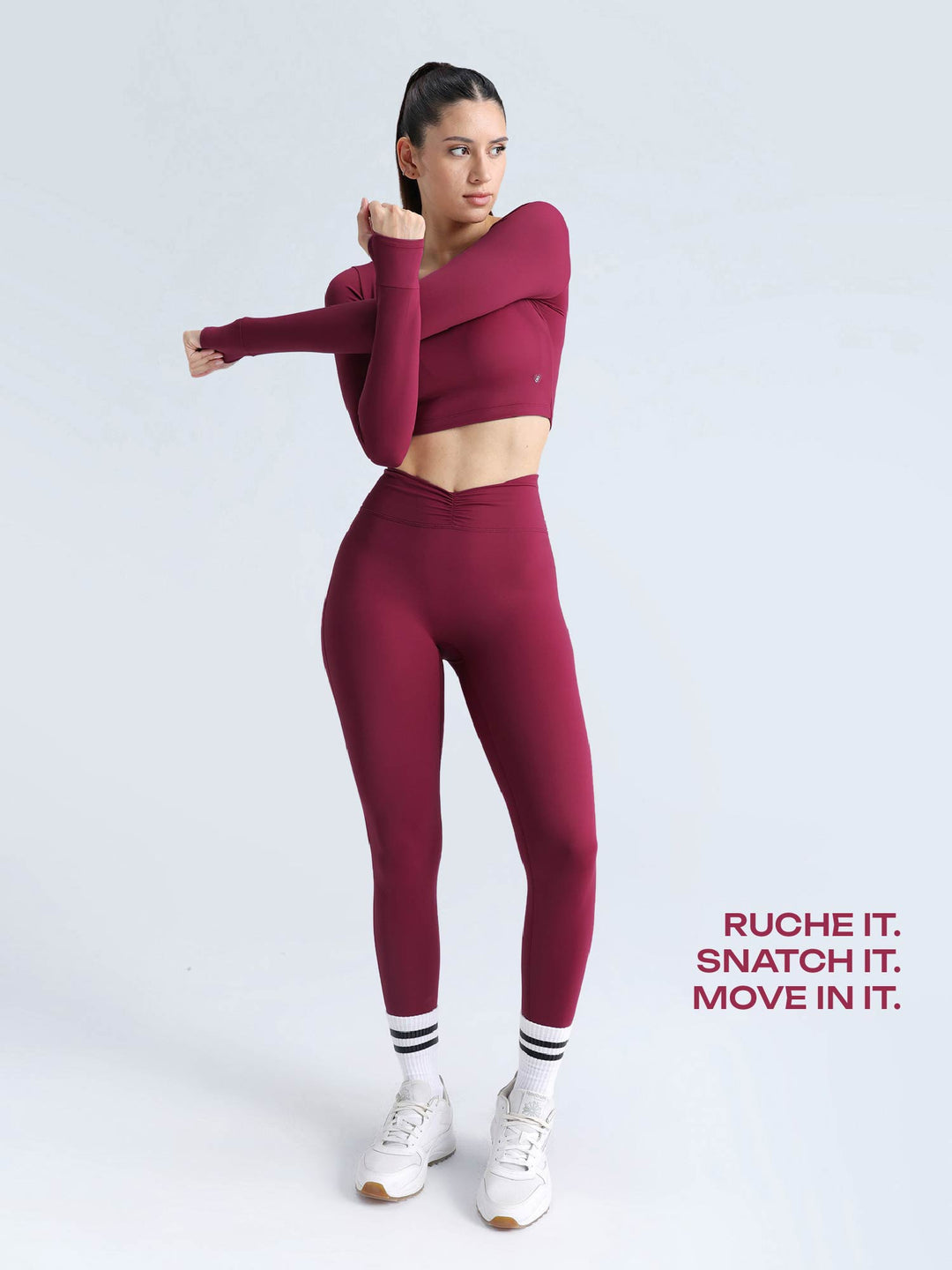 Berry Ruched Snug Leggings