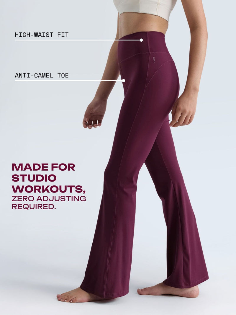 Purple Contour Flared Leggings