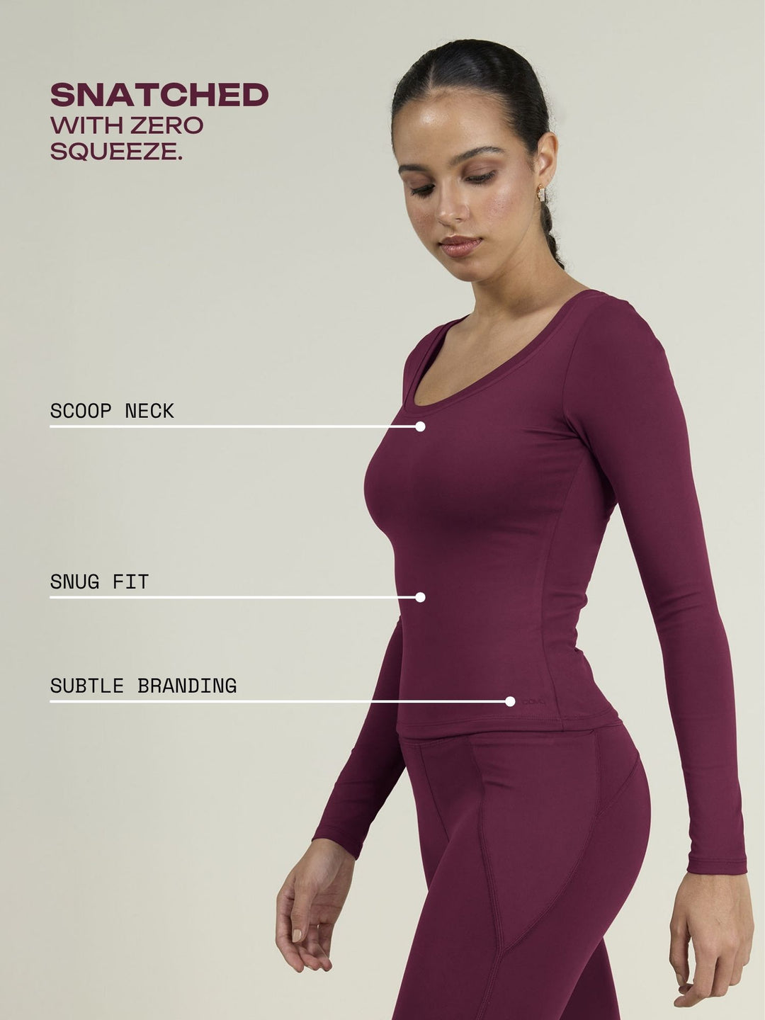 Burgundy Sculpt Scoop Top