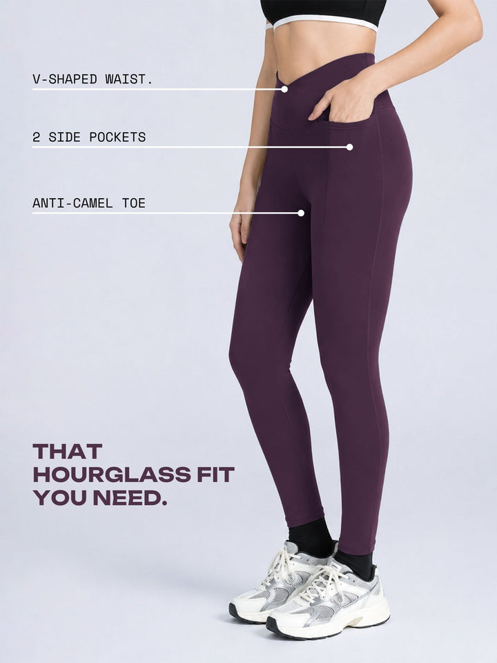 Wine Hourglass Snug Leggings