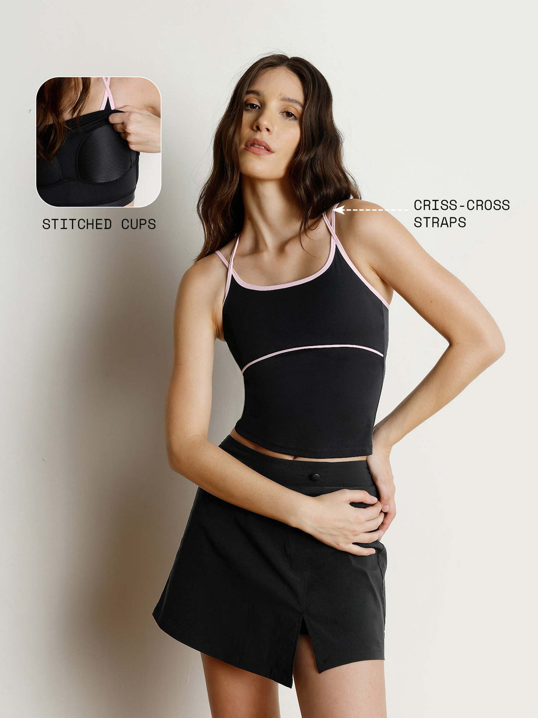 Black Retro Halterneck Tank