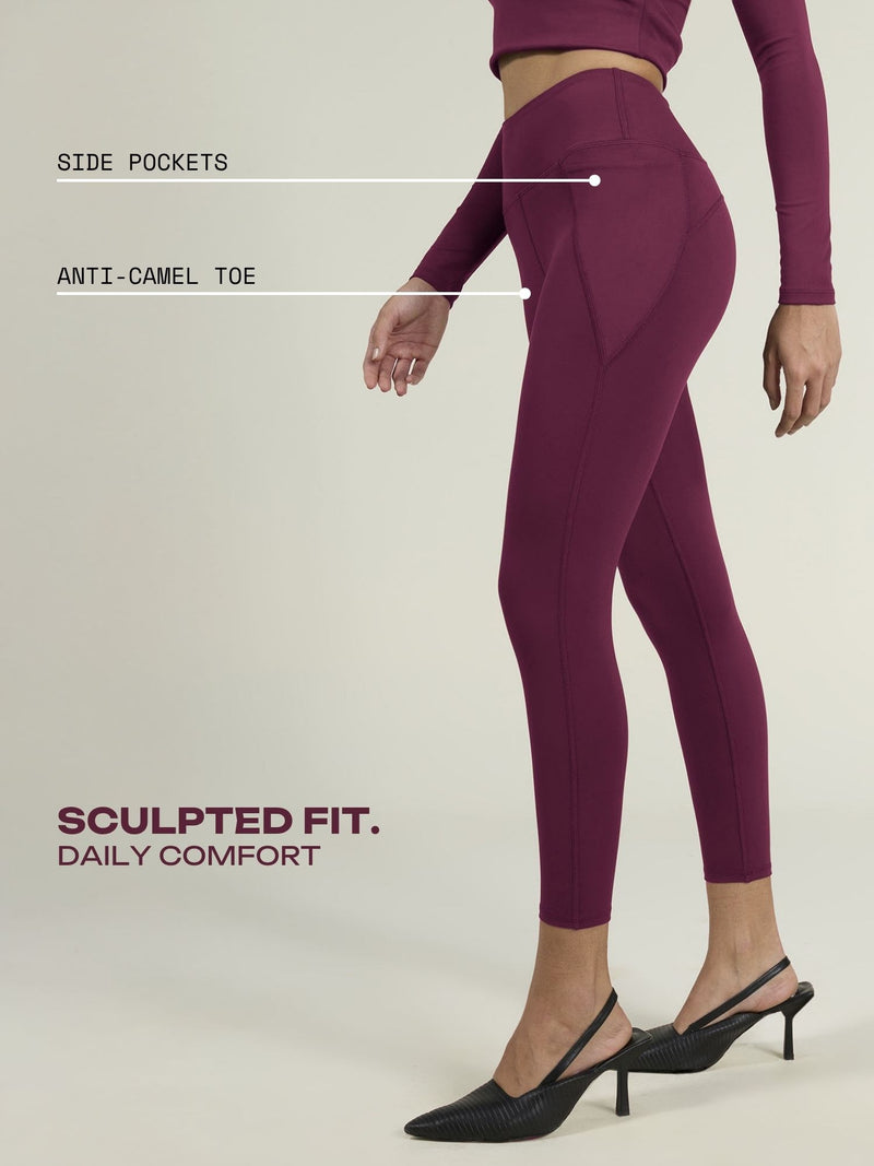 Burgundy Sculpt Core Leggings
