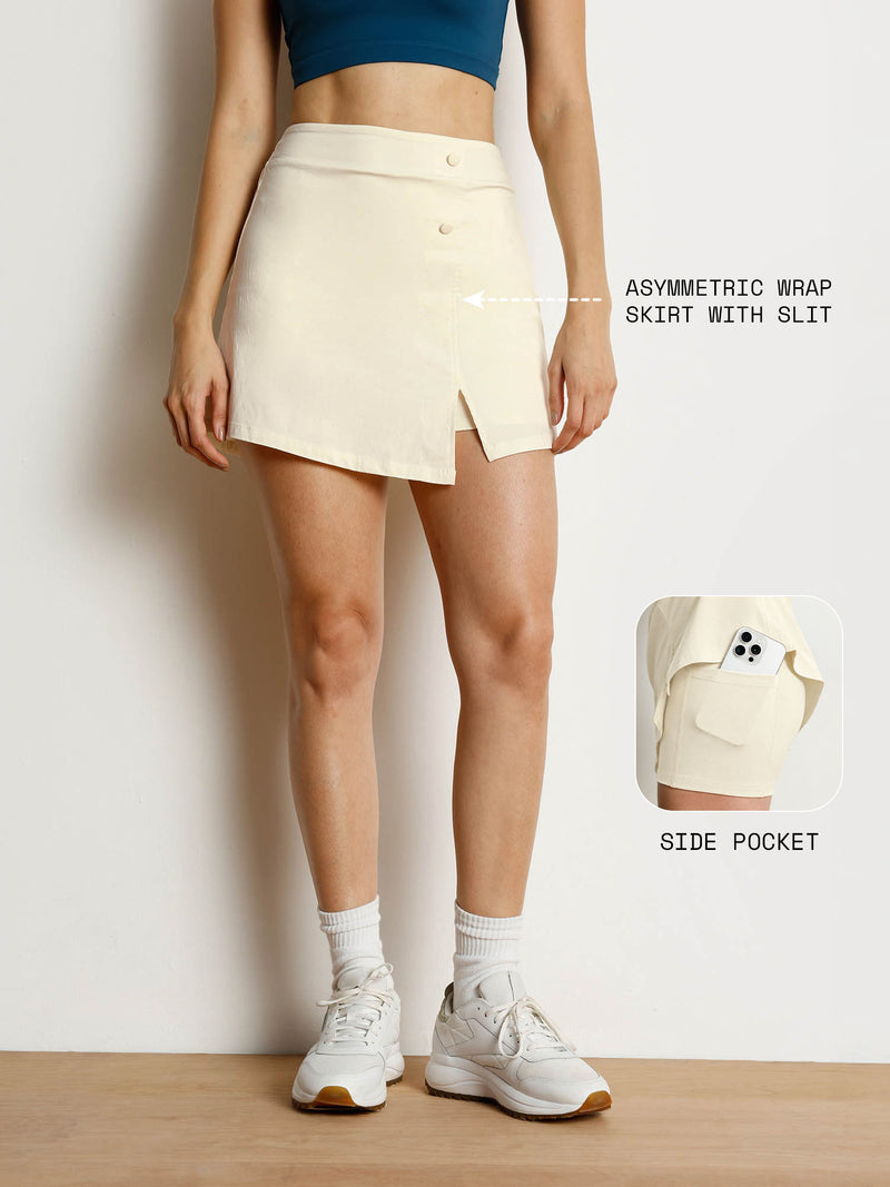 Ivory Wrap Woven Skorts