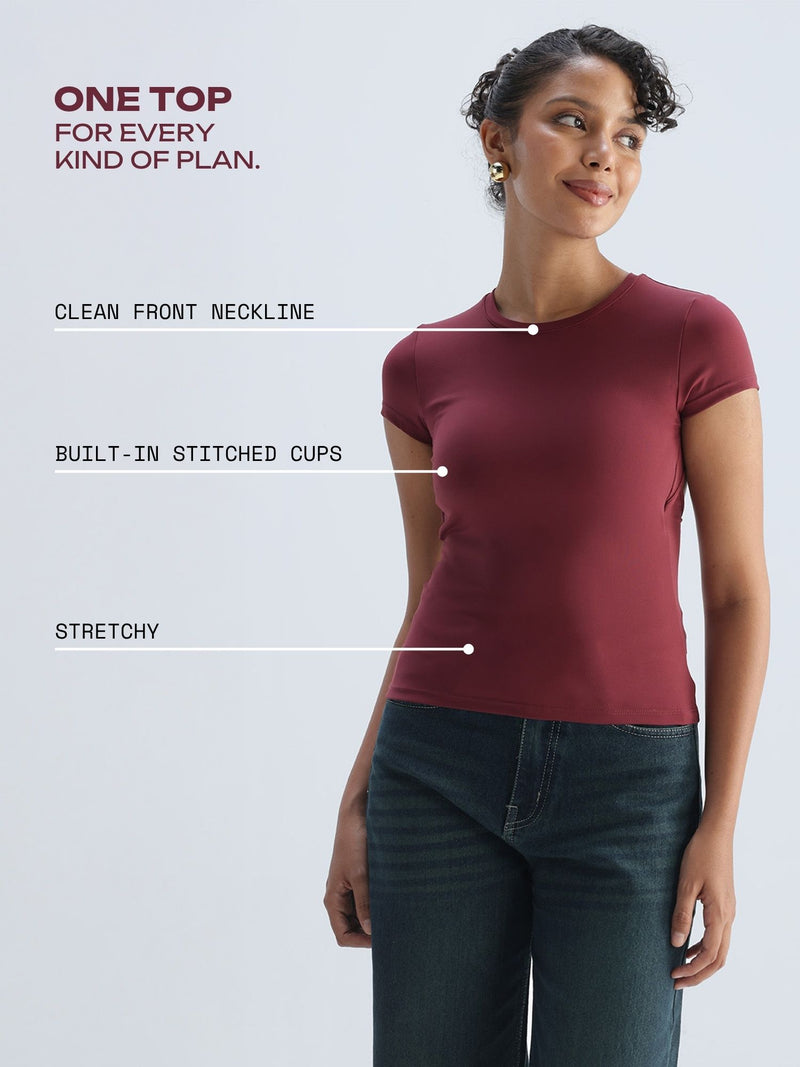Cherry Sleek Backless Built-in Top