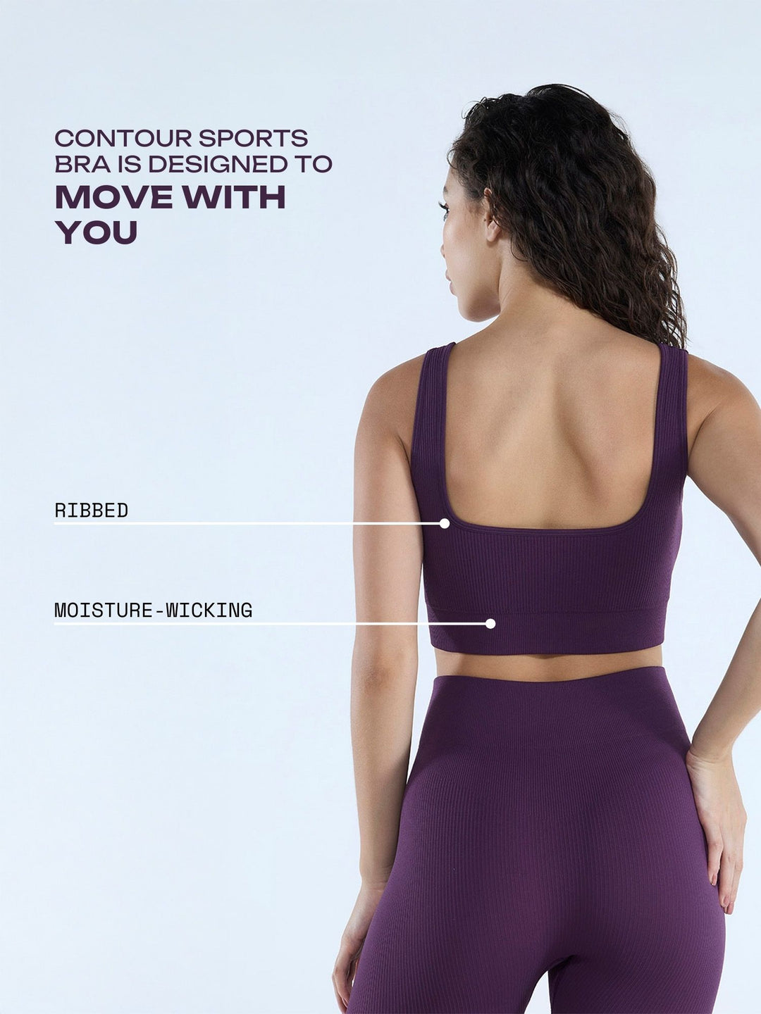 Plum Contoured Seamless Sports Bra