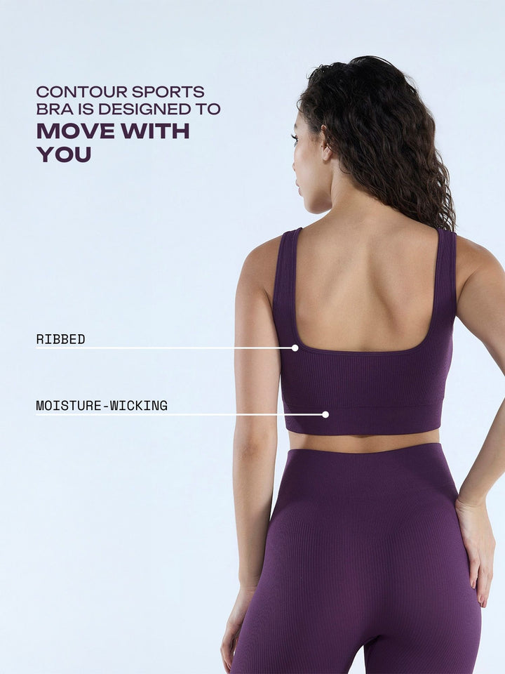 Plum Contoured Seamless Sports Bra
