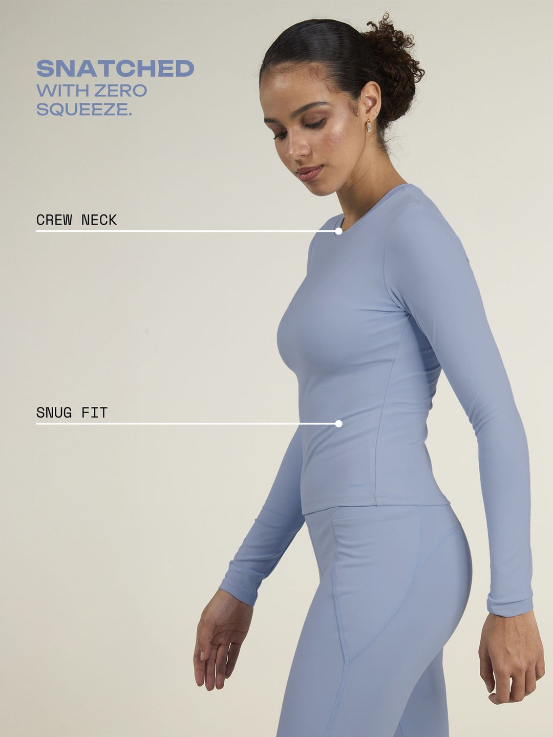 Storm Blue Sculpt Crew Top