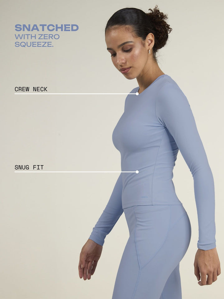 Storm Blue Sculpt Crew Top