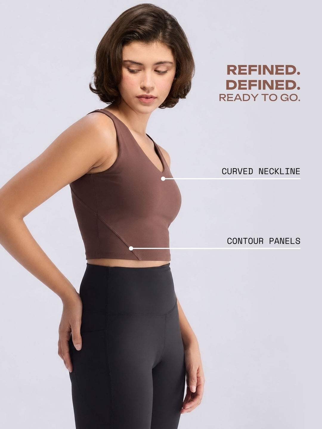 Brown Refine Crop Tank