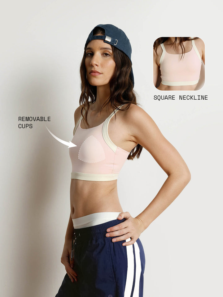 Blush Splitline Sports Bra