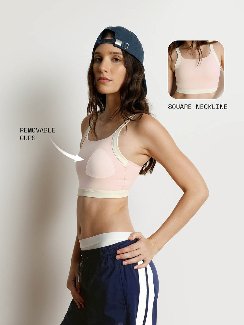Blush Splitline Sports Bra