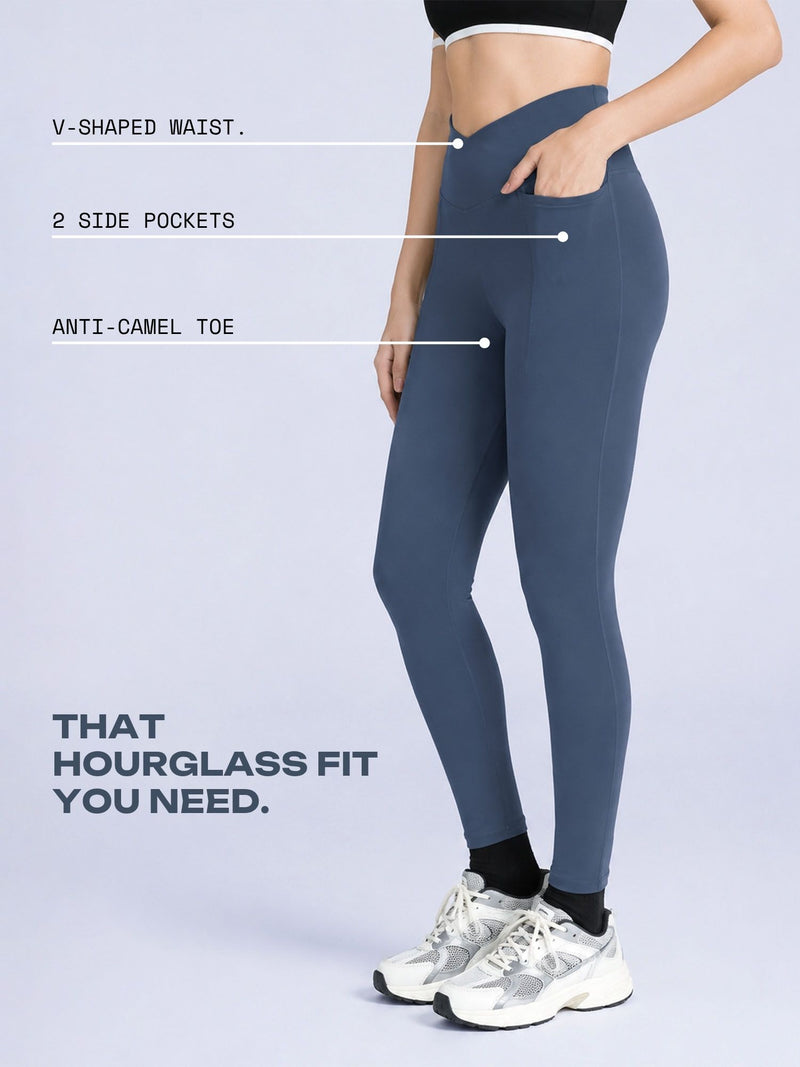 Steel Blue Hourglass Snug Leggings