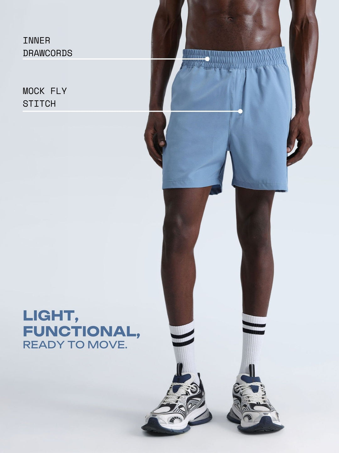 Blue 5" Pacer Shorts