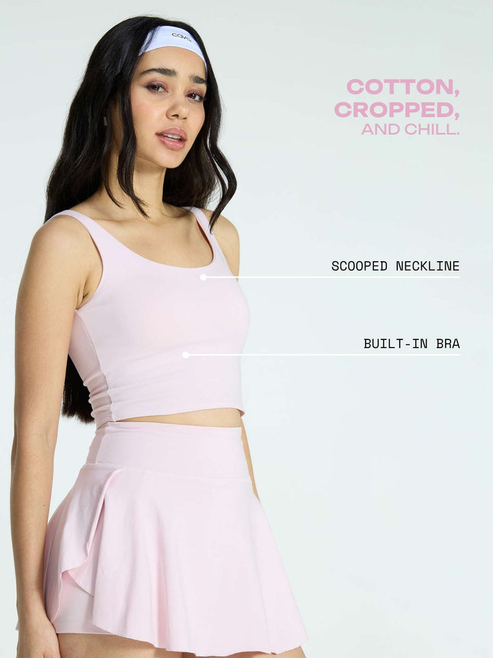 Pink Cotton Scoop Tank