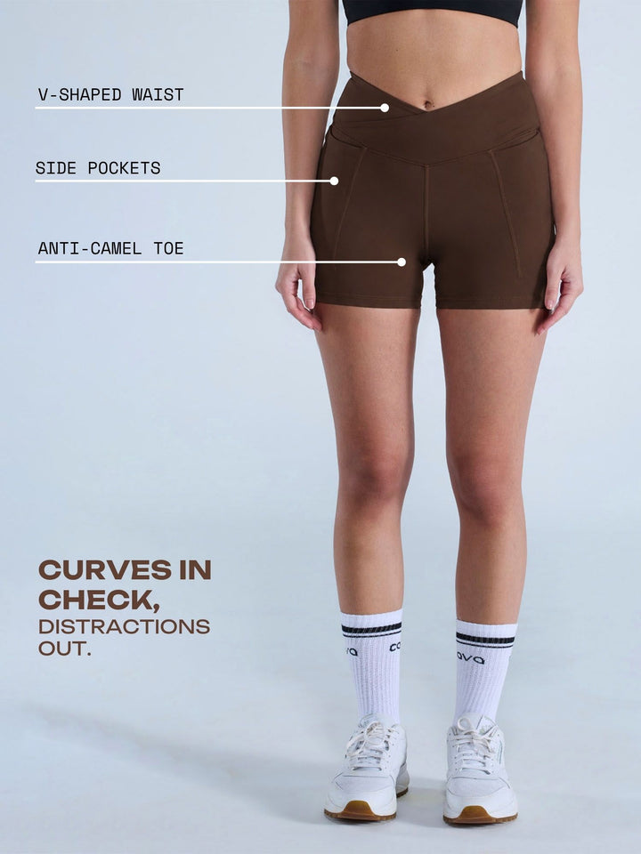 Brown Hourglass Booty Shorts