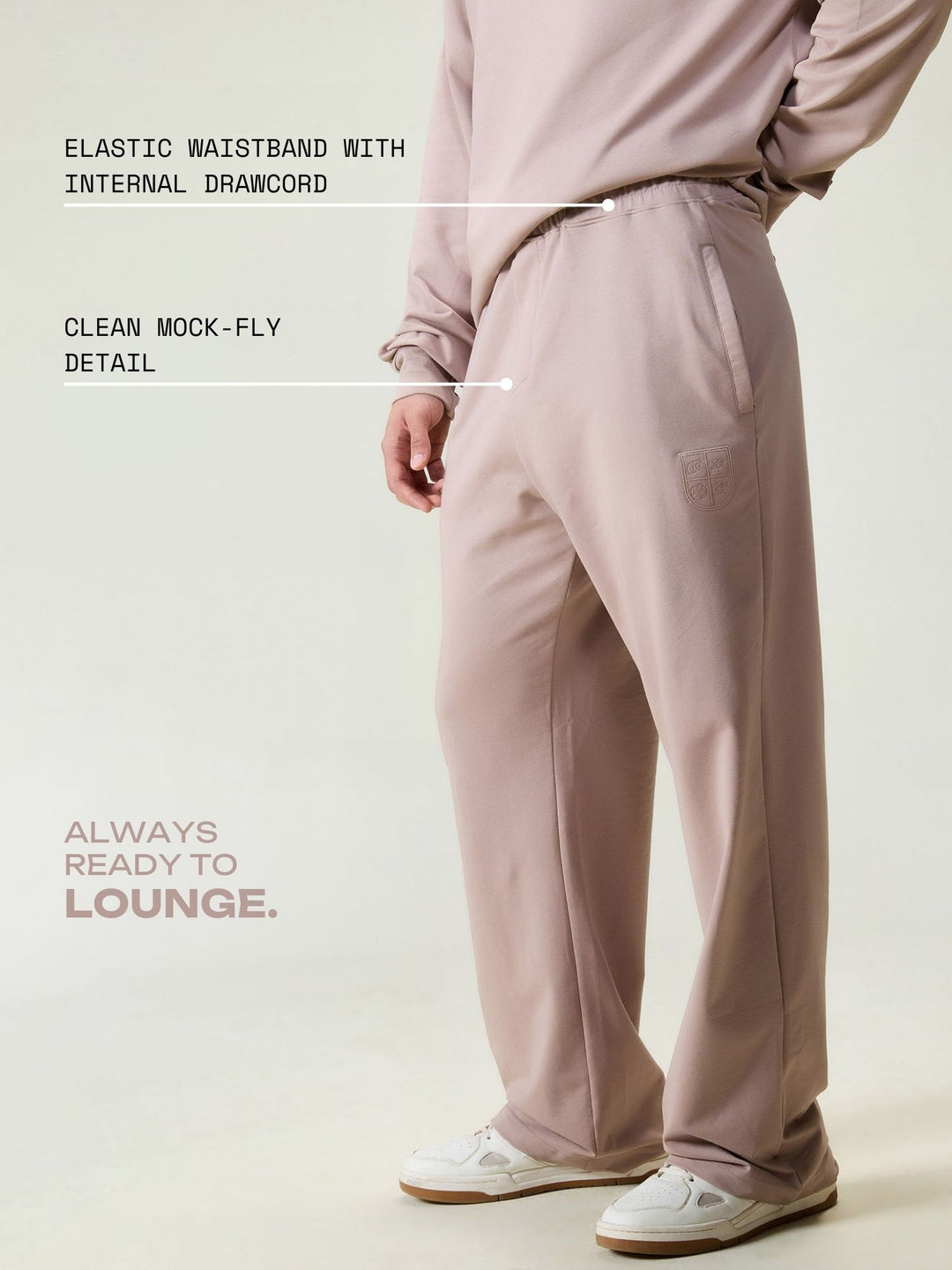 Dusty Pink Wide Leg Joggers