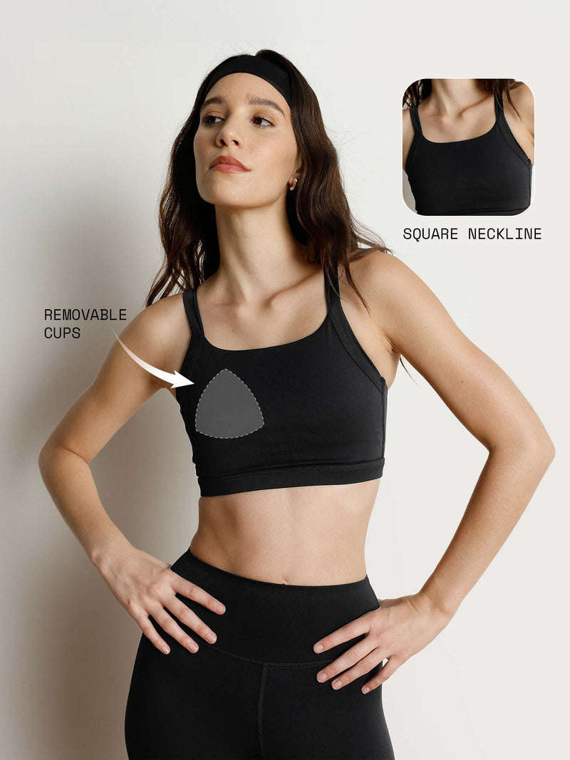 Black Splitline Sports Bra