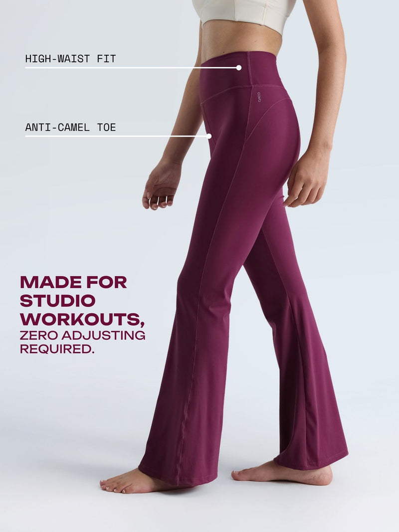 Purple Contour Flared Leggings