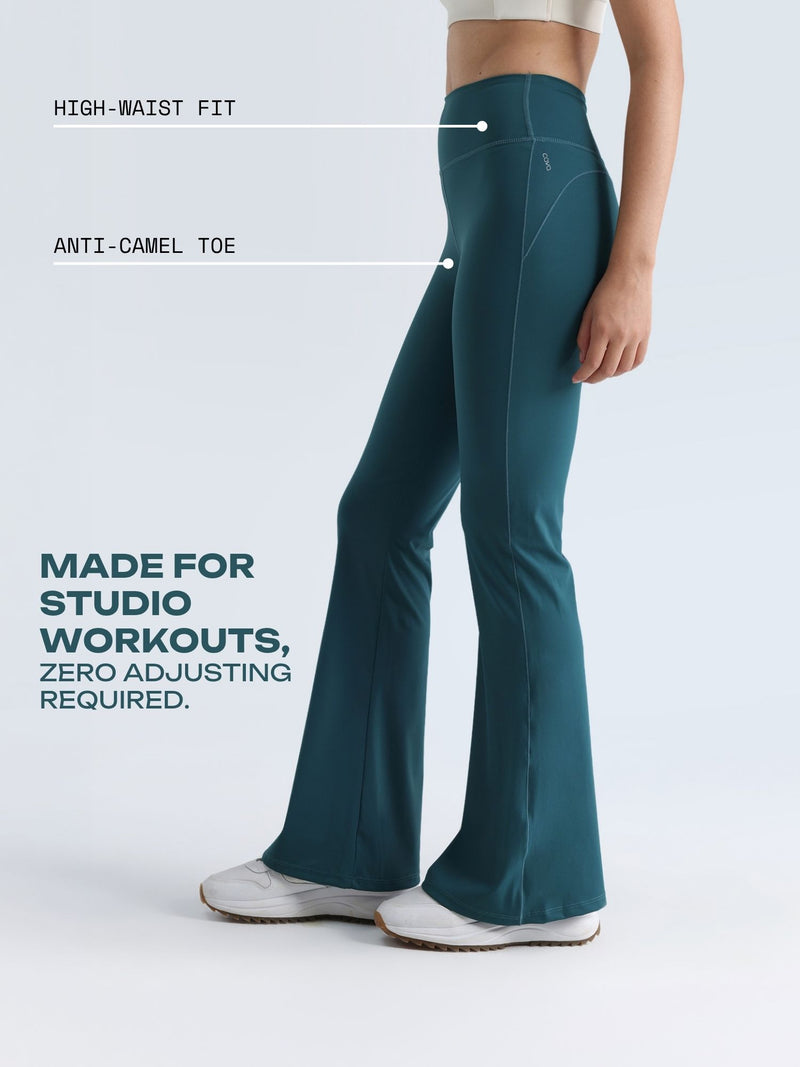 Teal Contour Flared Leggings