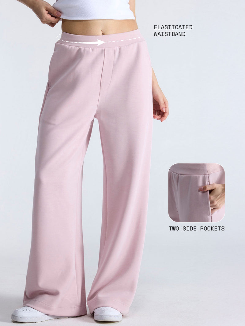 Blush Mello Wide Leg Joggers - Women