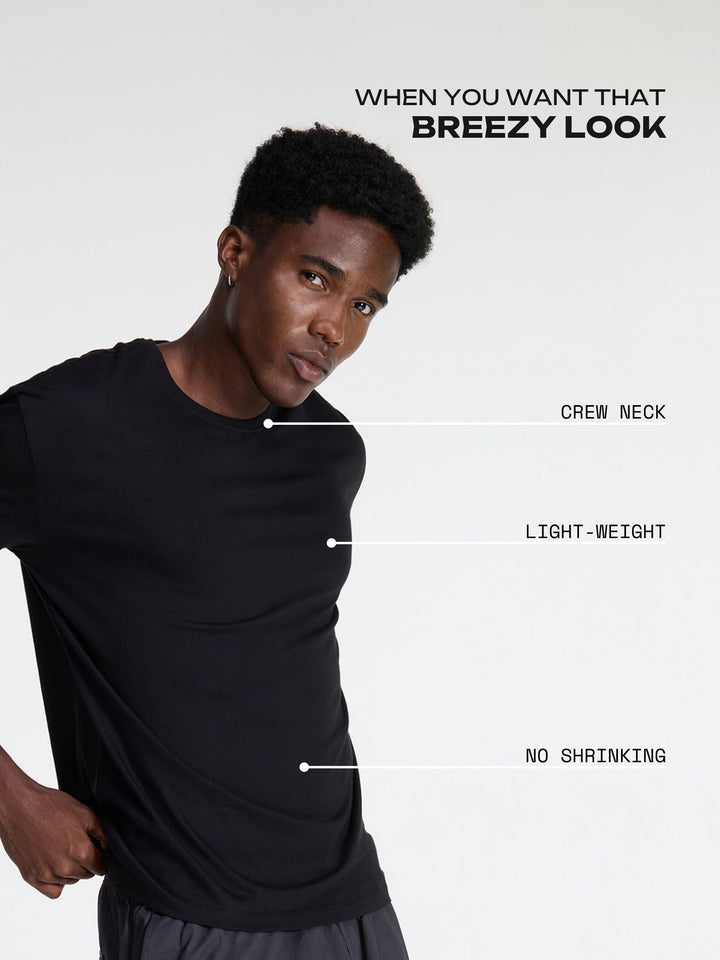 Black Supima Crew Neck T-shirt - Relaxed Fit