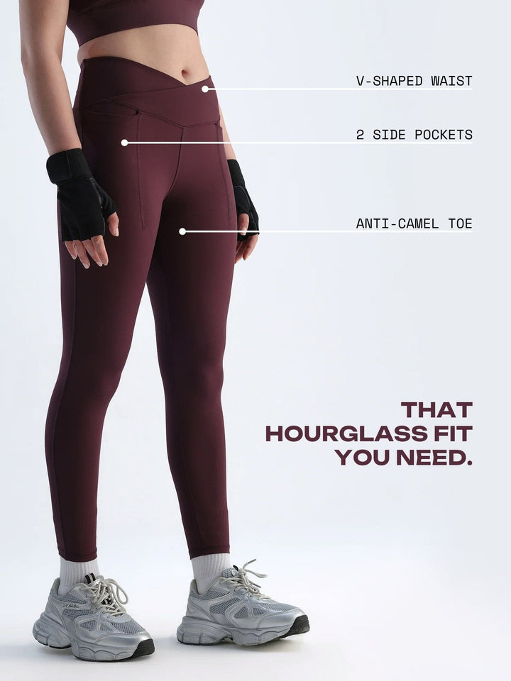 Wine Hourglass Snug Leggings