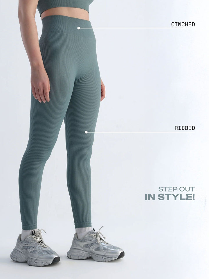 Slate Blue Seamless Cinched Leggings