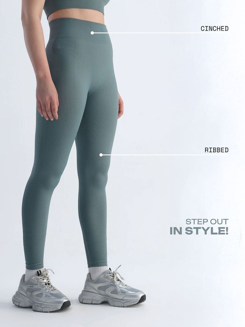 Slate Blue Seamless Cinched Leggings