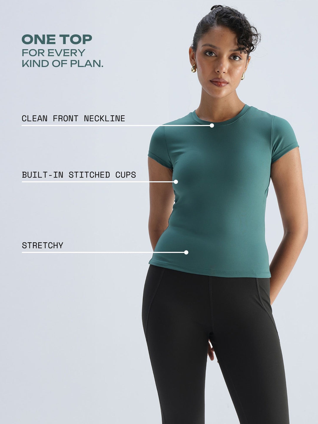 Green Sleek Backless Built-in Top