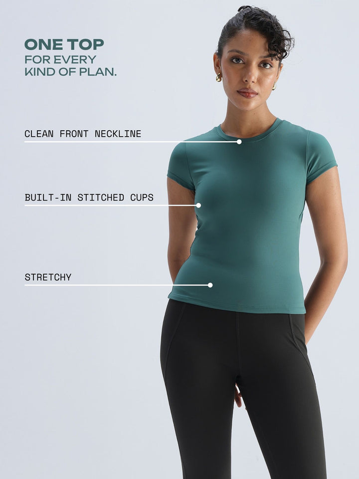 Green Sleek Backless Built-in Top