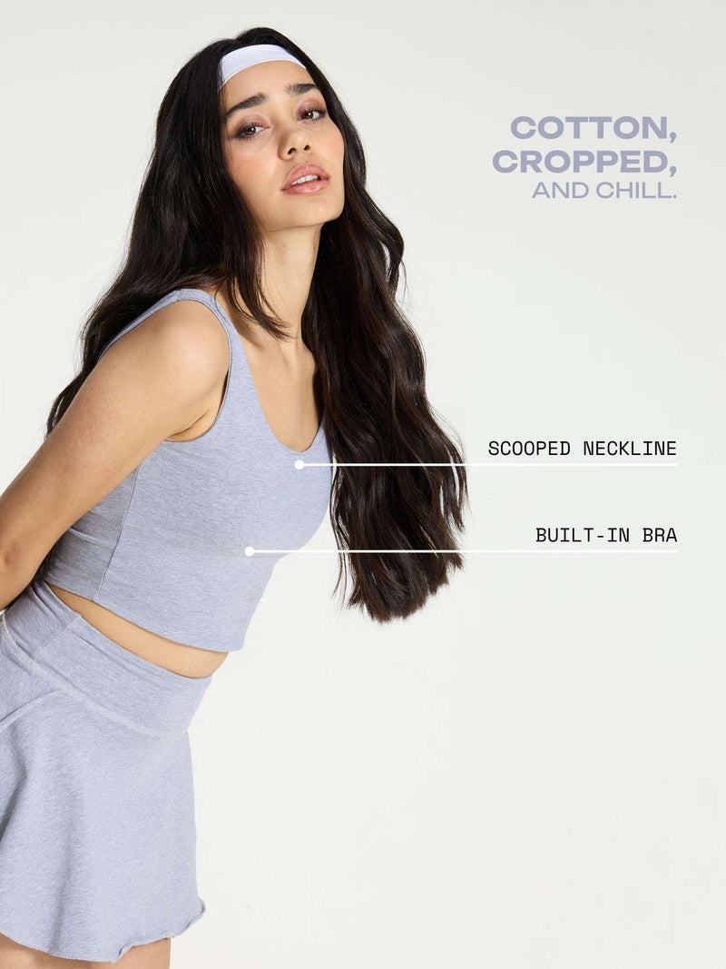 Grey Cotton Scoop Tank