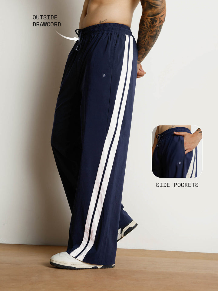 Navy Drift Wide Leg Tracks - Men