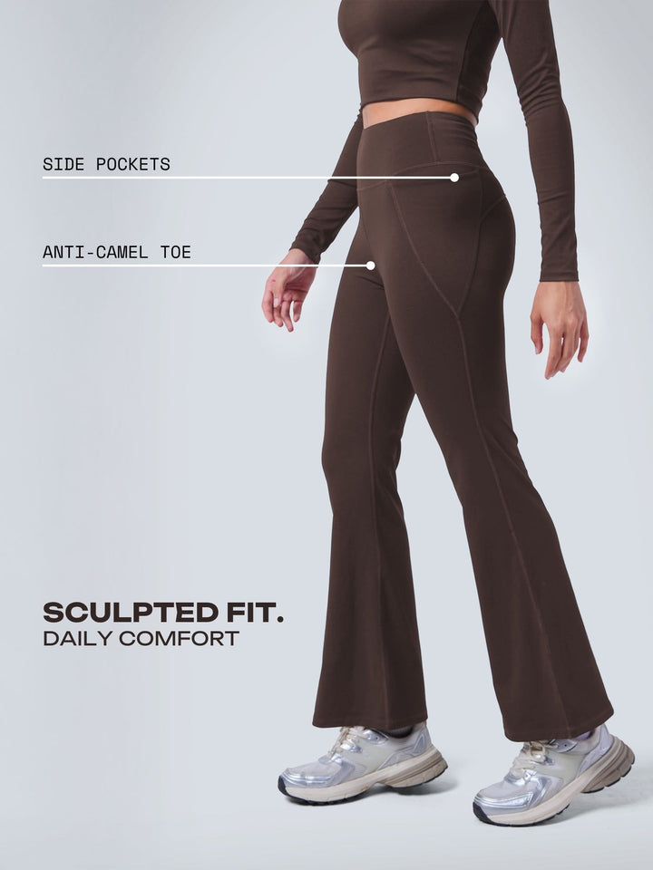 Brown Sculpt Bootcut Leggings