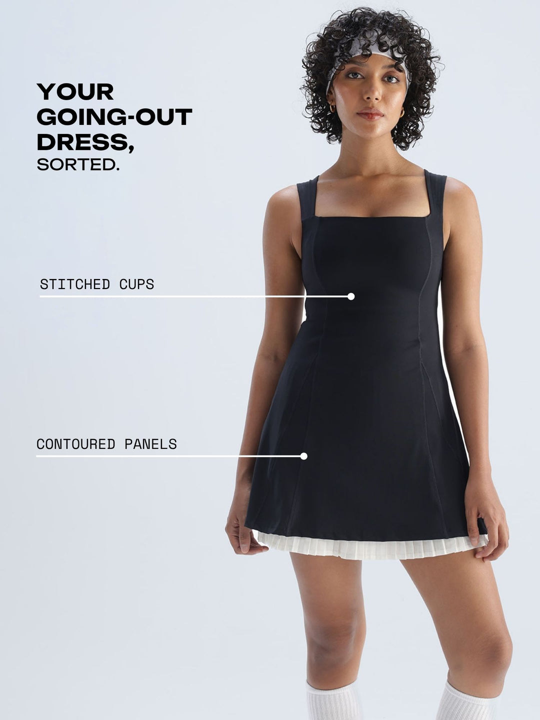 Black Pleated Mini Dress