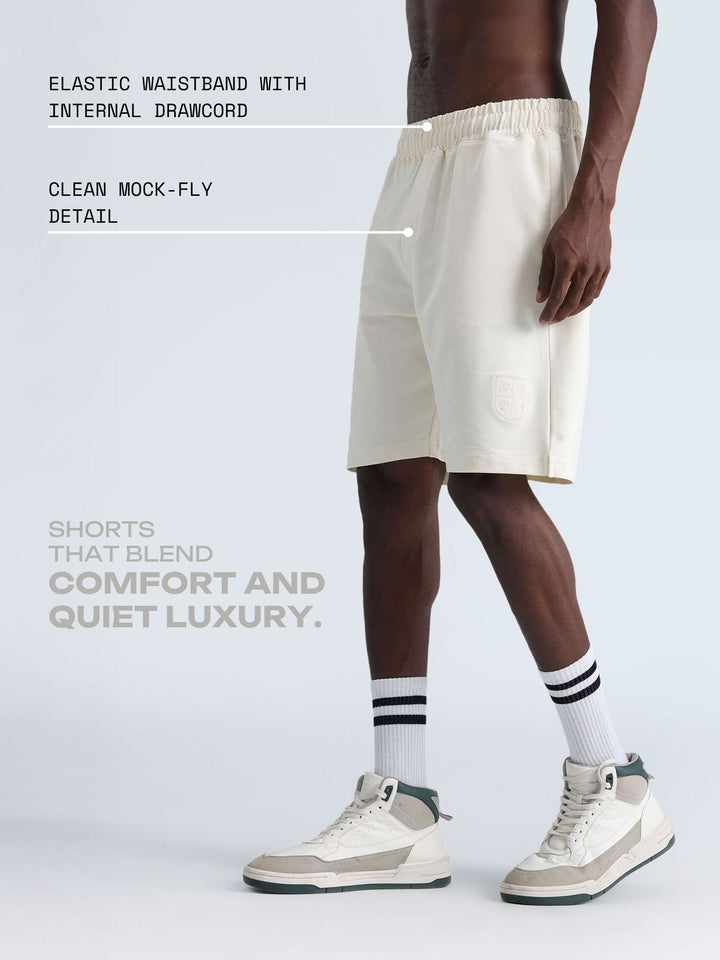 Ivory Cotton Leisure Shorts